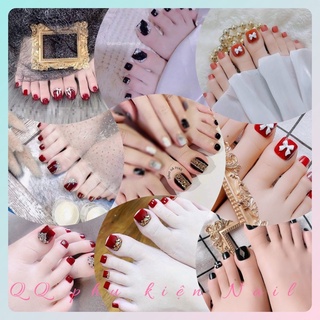 Móng úp chân giả,nailbox thiết kế,gắn đá gắn hoa,kèm keo