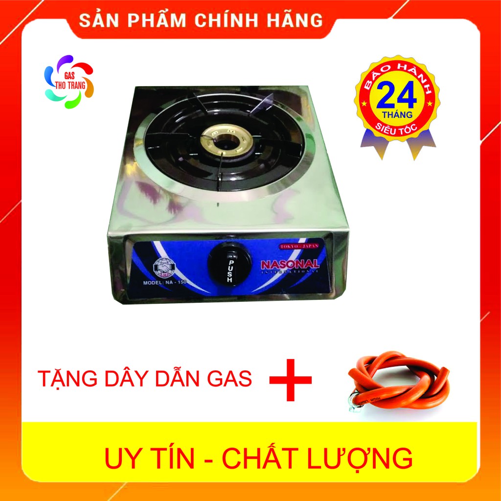 Bếp gas đơn inox nasonal điếu gang cao cấp