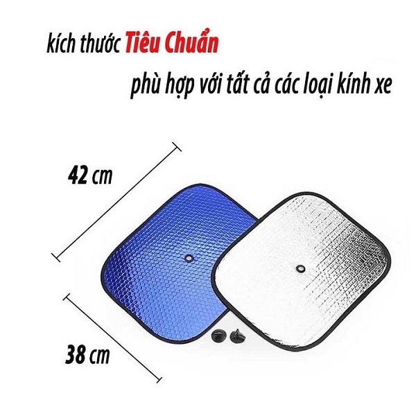 Bộ Che Nắng Cửa Xe Ô Tô, Tấm Chắn Nắng Xe Ô Tô Hút Chân Không Chắc Chắn Chất liệu Xốp Bạc Cao Cấp
