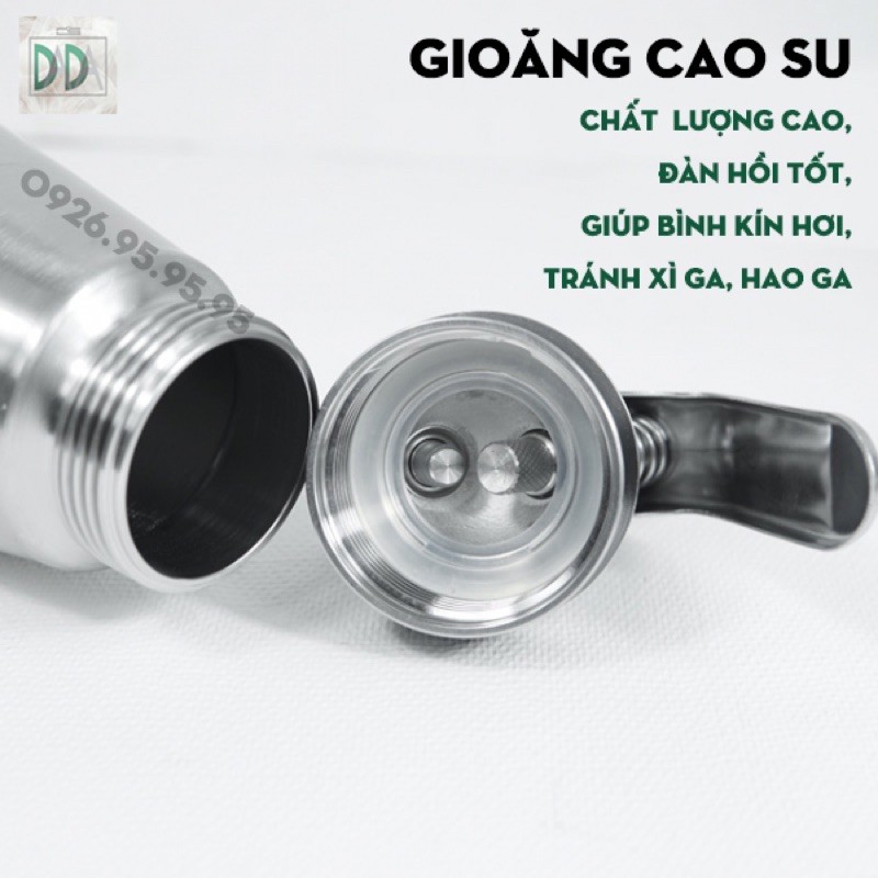 [Sỉ] Bình xịt kem Mosa 0.5L nắp inox - Thiết bị máy móc pha chế