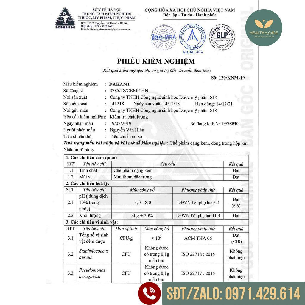 Bộ Sản Phẩm Dưỡng Trắng Da Chống Lão Hoá Dakami  TEM CÀO MÃ QR diện mạo mới cho làn da sáng mịn