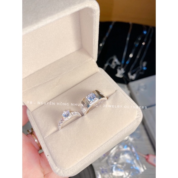 Nhẫn đôi nam nữ đơn giản bạc ta s999