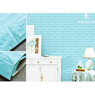 [COMBO 5 TẤM XANH NGOC] Xốp dán tường 3d giả gạch màu xanh ngọc  tại Hà Nội