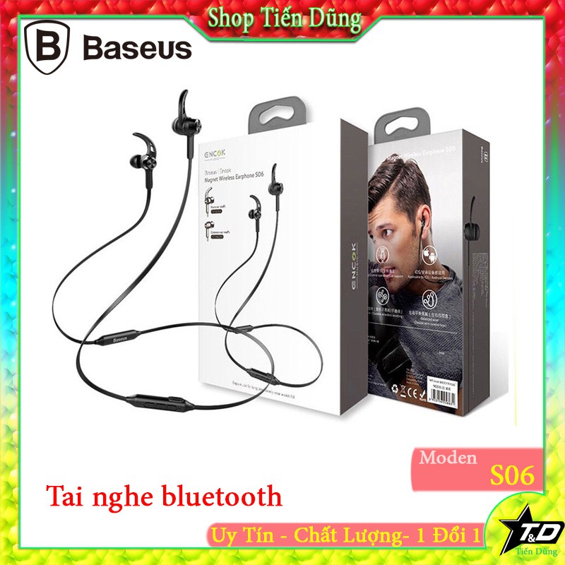 Tai nghe bluetooth không dây Baseus Encok S06 có mic và tăng giảm âm lượng