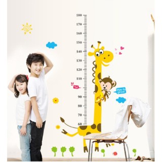 Decal trang tri - Thước đo hươu cao cổ