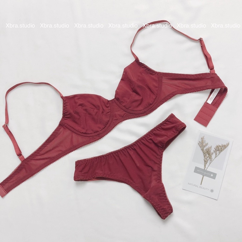 Bộ đồ lót LƯỚI TRƠN áo có gọng không mút BASIC | BigBuy360 - bigbuy360.vn