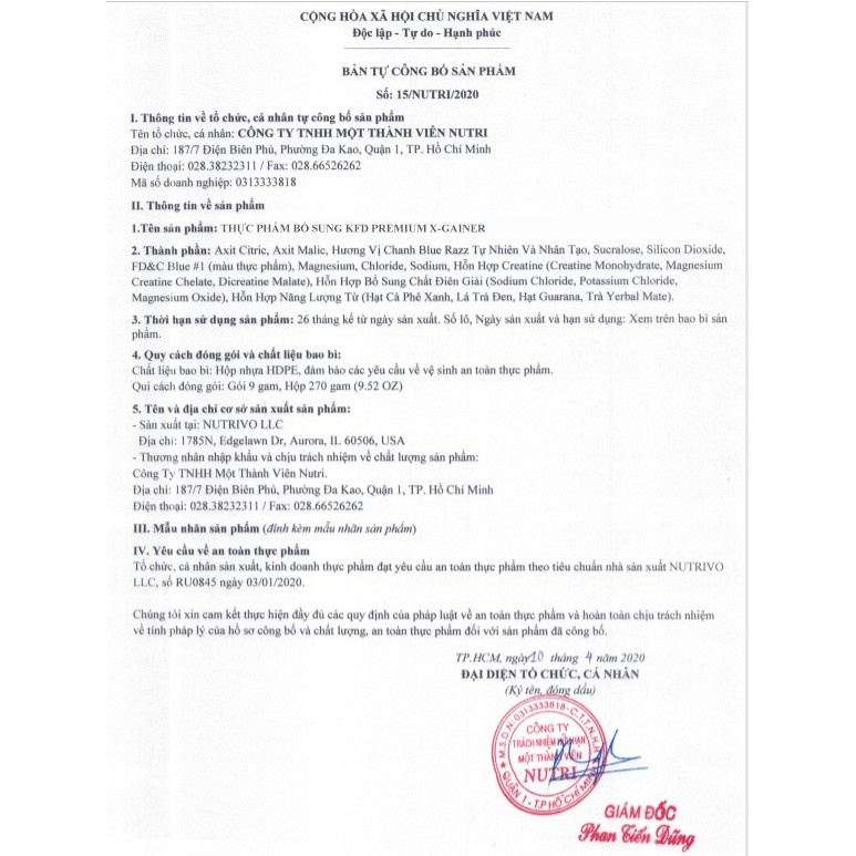 Tăng Cân Tăng Cơ Bắp Hồi Phục Cơ KFD NUTRITION PREMIUM X-GAINER 1KG