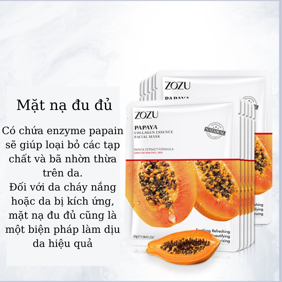 [MN 001] Mặt nạ giấy ZOZU giúp da trắng sáng, căng bóng, mask chiết xuất từ thiên nhiên, mặt nạ dưỡng ẩm, giảm nhờn | BigBuy360 - bigbuy360.vn