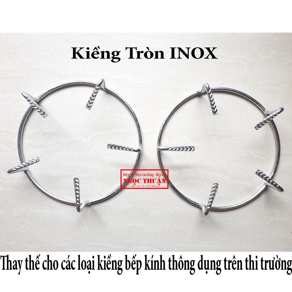 2 chiếc kiềng inox trắng bếp gas phổ thông dụng
