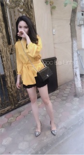 Mẫ sơ mi lụa buộc nơ
