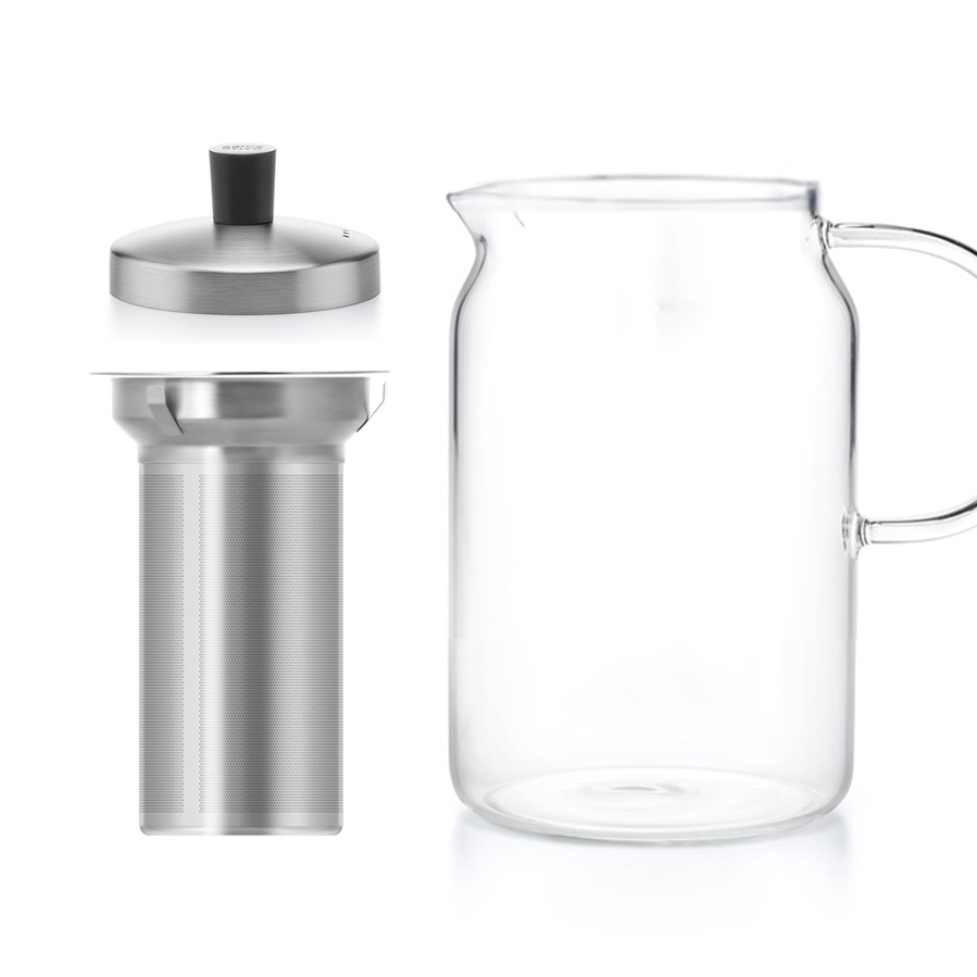 Phụ kiện Ấm trà thủy tinh S053 900ml - Bình trà thủy tinh lõi lọc bằng Inox - S053T - S053NL - Shop Samahome