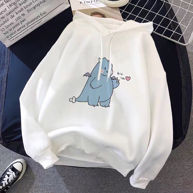 Áo hoodie khủng long bắn tym cute 🚚FREESHIP🚚 Áo khoác hoodie mẫu bán chạy nhất năm