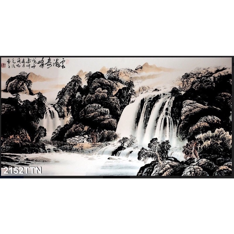 Tranh 3D trang trí hồ cá, bán cạn tiểu cảnh - chủ đề Thuỷ mặc part 7