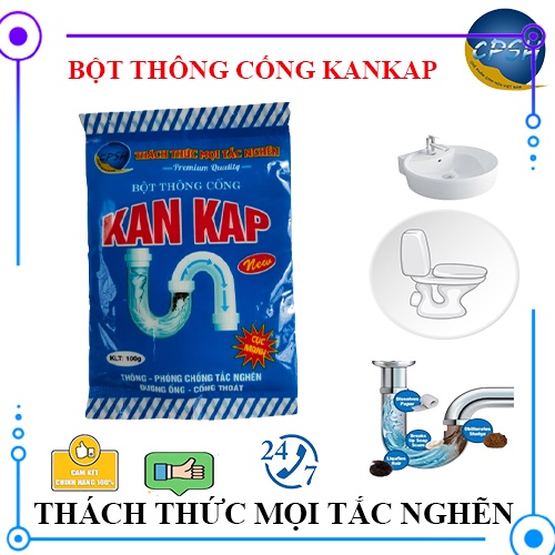 Bột Thông Cống KanKap 100g Siêu Tốc Thách Thức Mọi Tắc Nghẽn, Bột Thông Bồn Cầu, Chậu Rửa Bát Hiệu Quả Nhất Hiện Nay