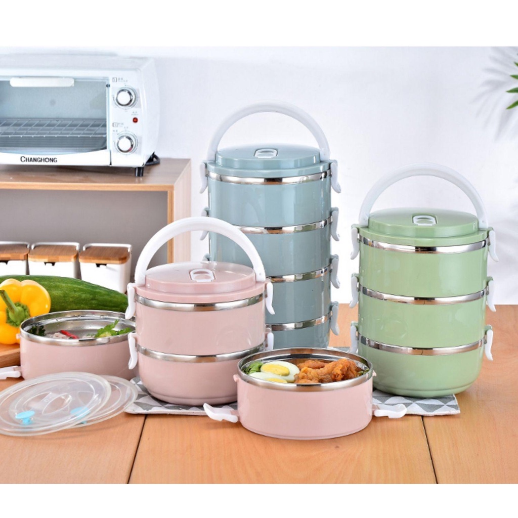 HỘP ĐỰNG CƠM GIỮ NHIỆT 2,3,4 TẦNG GIỮ NHIỆT I CAMEN RUỘT INOX Siêu đẹp