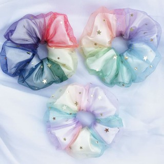 Dây buộc tóc Scrunchies galaxy 2 lớp