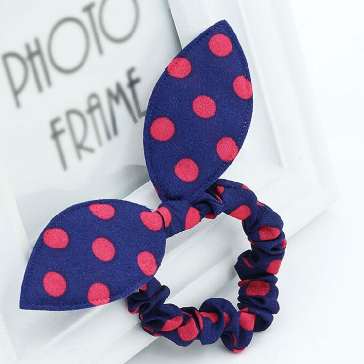 Dây Cột Tóc Tai Thỏ Họa Tiết Chấm Bi / Bướm Dễ Thương Phong Cách Hàn Quốc Cho Bé Gái