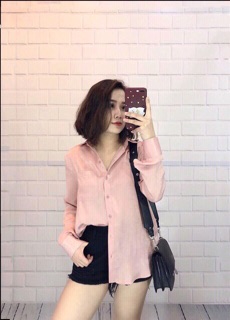Áo sơ mi lụa đũi Hàn