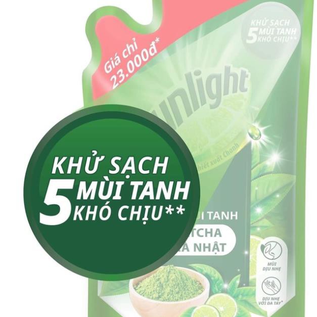 Nước rửa chén Sunlight trà xanh 750g ( dạng túi )