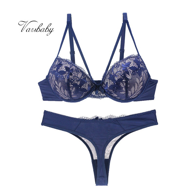 Bộ đồ lót VARSBABY phối ren siêu mỏng đính nơ gợi cảm cho nữ