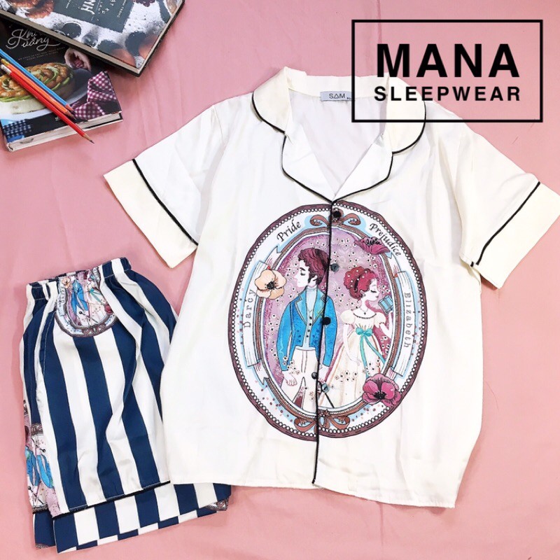 Pijama Lụa Latin - Bộ ngủ thiết kế cộc tay quần ngắn cao cấp BG