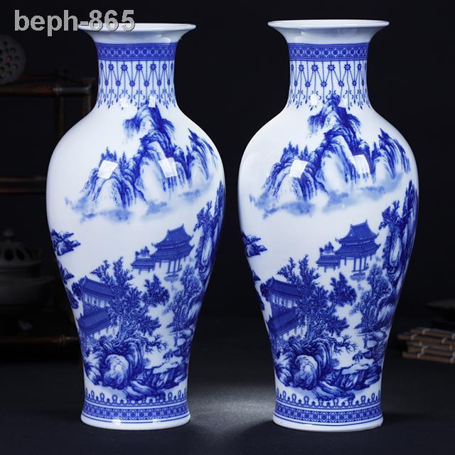 ♦ ✜ ● Jingdezhen bình gốm trang trí phòng khách cắm hoa gia cầm hiện đại tủ rượu thủ công nhỏ