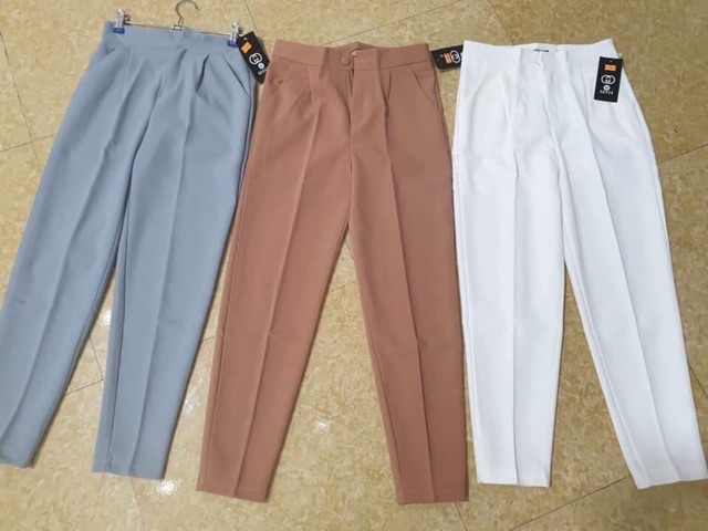 Quần Baggy nữ Cúc Bọc nhiều màu Minxinh