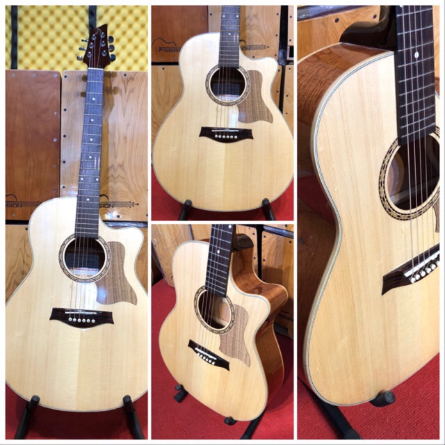 Đàn guitar acoustic gỗ Thông nhập khẩu 100% gỗ thịt nguyên tấm chất lượng cao Đàn ghita Acoustic cao cấp