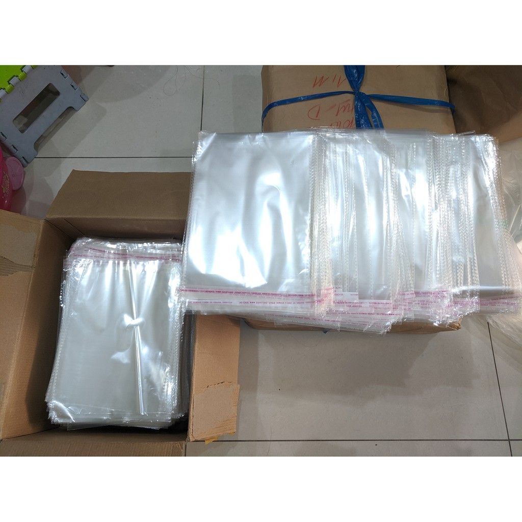 [1Kg] Túi bóng kiếng dán miệng, túi tự dính OPP [SIZE: 10--&gt;40] Đựng đồ thời trang, thực phẩm, phụ kiện...