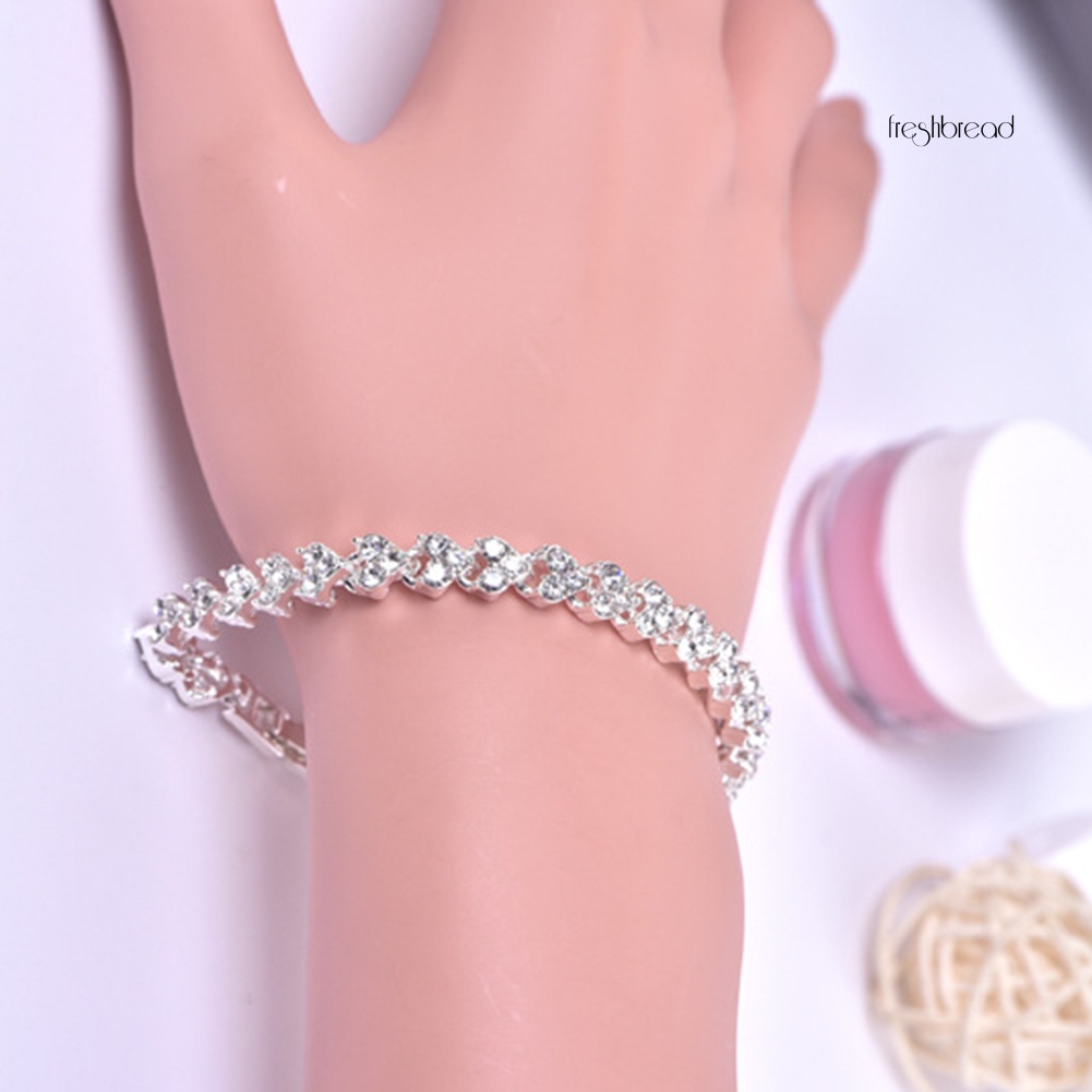 Vòng Tay Đính Đá Lấp Lánh Có Thể Điều Chỉnh Kích Thước Dành Cho Nữ