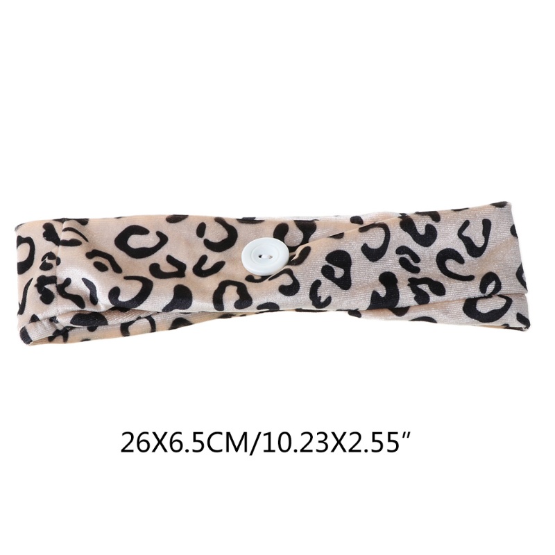 Băng Đô Thể Thao Bản Rộng In Họa Tiết Da Báo Phong Cách Boho Hàn Quốc Cho Nữ