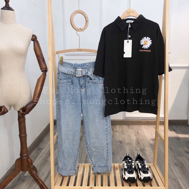 Áo polo hoa cúc nam nữ đều mặc được. | BigBuy360 - bigbuy360.vn