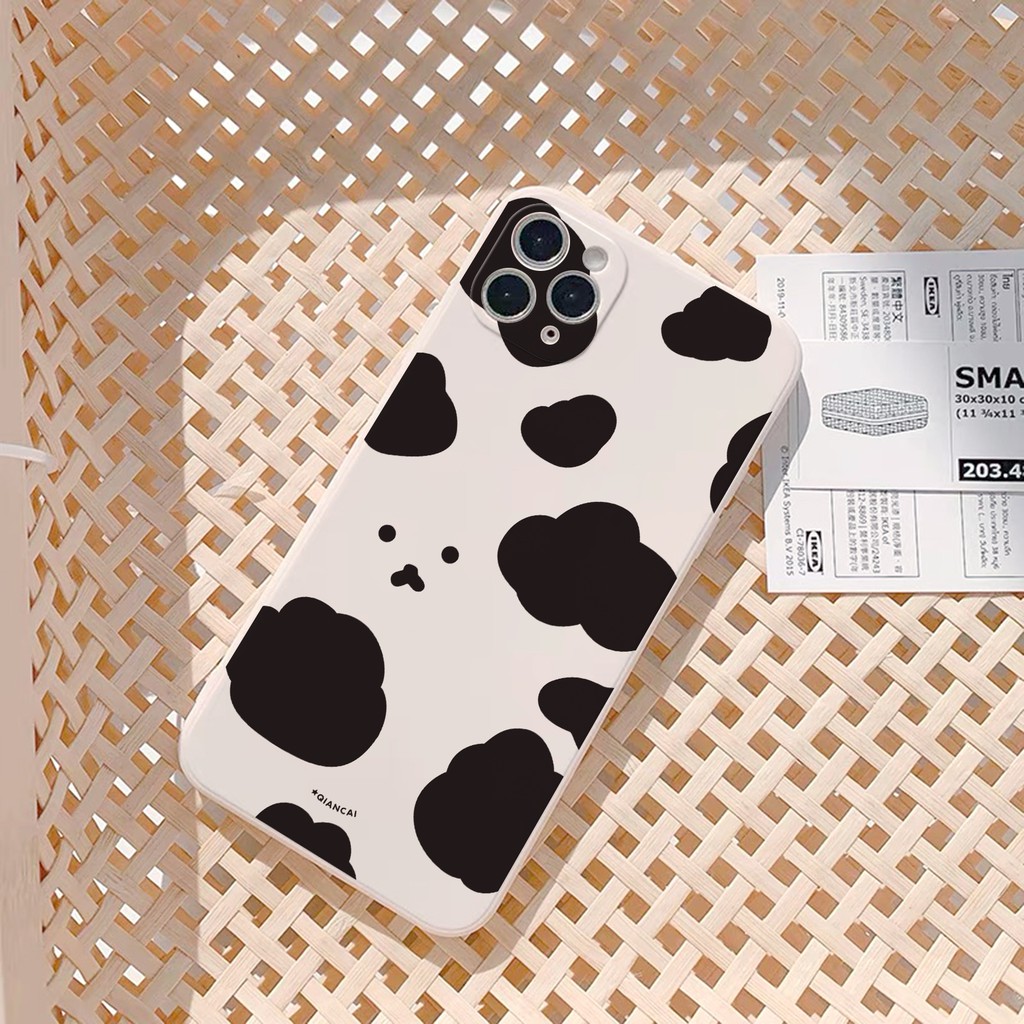Ốp lưng iphone Bò babe cạnh vuông in viền 5/5s/6/6plus/6s/6splus/7/7plus/8/8plus/x/xr/xs/11/12/pro/max/plus/promax/mini | BigBuy360 - bigbuy360.vn
