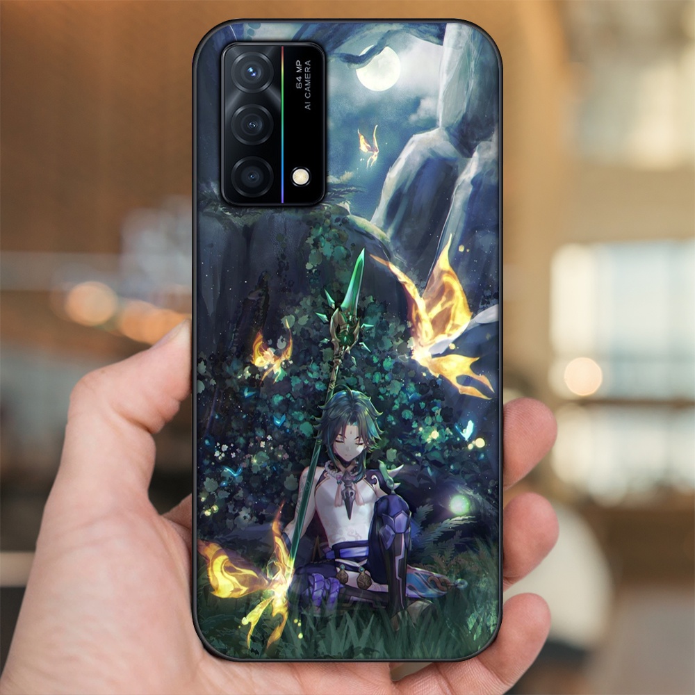 Ốp lưng Oppo K9 viền đen in hình Xiao Genshin Impact