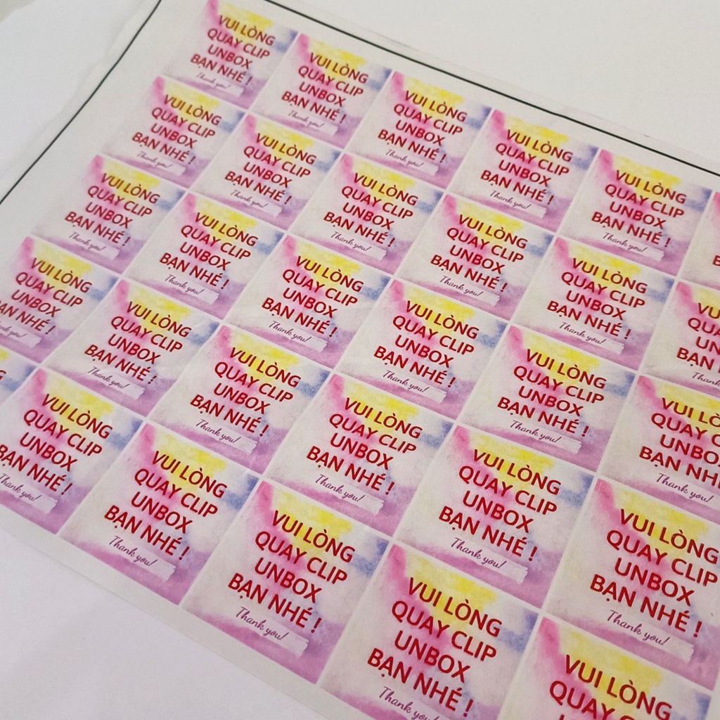 100-1000 Sticker tròn/ vuông in ofset bế sẵn theo yêu cầu- chỉ việc lột ra dán.