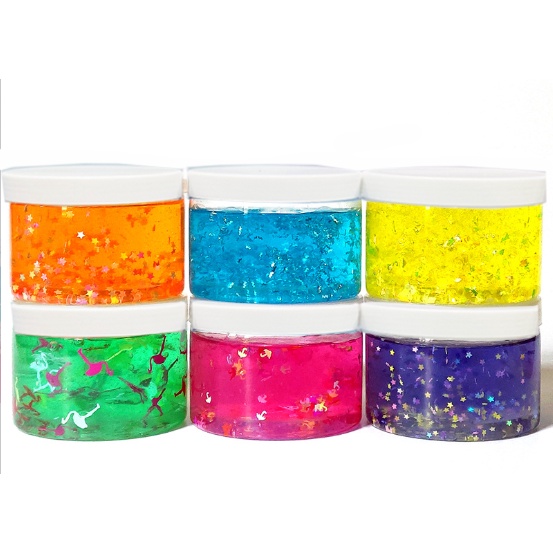 Slime trong kim tuyến giấy nhiều màu 100ml SLM13 thủ công handmade