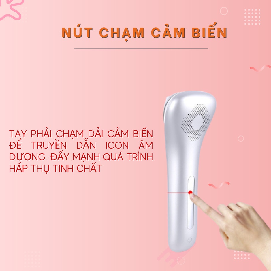 Máy đẩy tinh chất maxta mặt HC Hexal điện di ion cao cấp, massage - làm sạch sâu - dưỡng da - nâng cơ trẻ hóa làn da