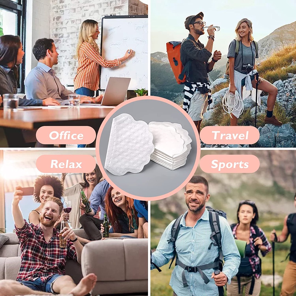 Bộ 10 Miếng Dán Thấm Hút Mồ Hôi Cho Vùng Da Dưới Cánh Tay Thiết Kế Mỏng Nhẹ Thoáng Khí Tiện Dụng