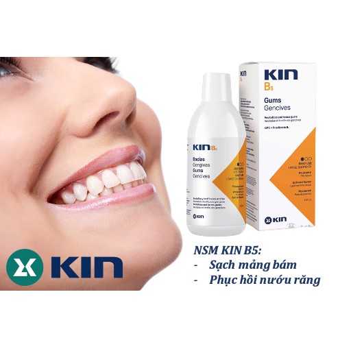 Nước súc miệng Kin B5 làm sạch mảng bám và phục hồi nướu răng 500ml [NSM GUMS KIN B5]