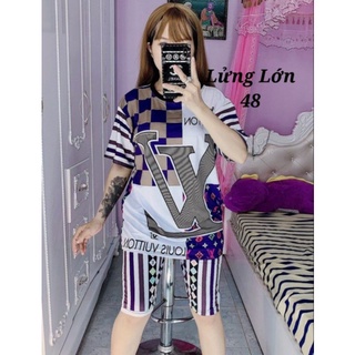 Set lửng thun lạnh 3D chất 4 chiều quần có túi