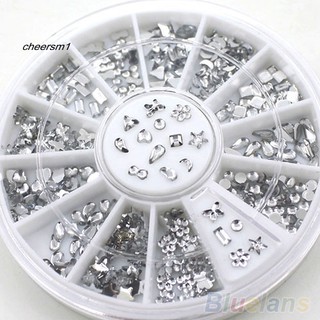 Decal kim cương giả dán trang trí móng tay hình hoa/trái tim sang trọng