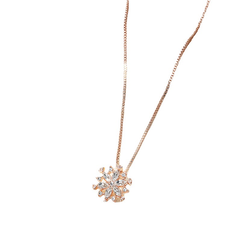 Vòng cổ Mặt Bông Tuyết Đính Đá Sang Trọng Thanh Lịch Cho Nữ