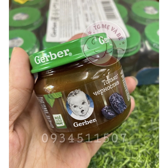 Mận đen nghiền Gerber Nga hũ 80gr date 2022