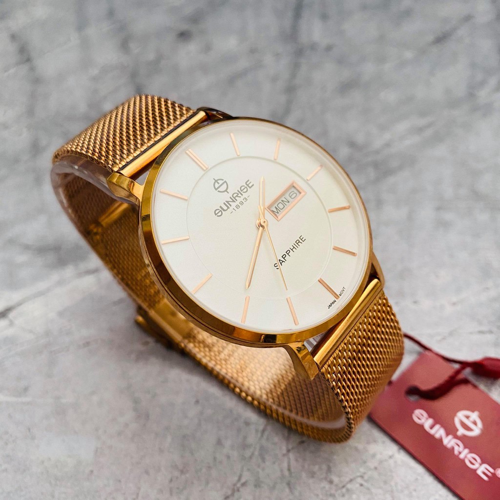 Đồng hồ Sunrise nam chính hãng Nhật Bản M1237A.RG - kính saphire chống trầy - chống