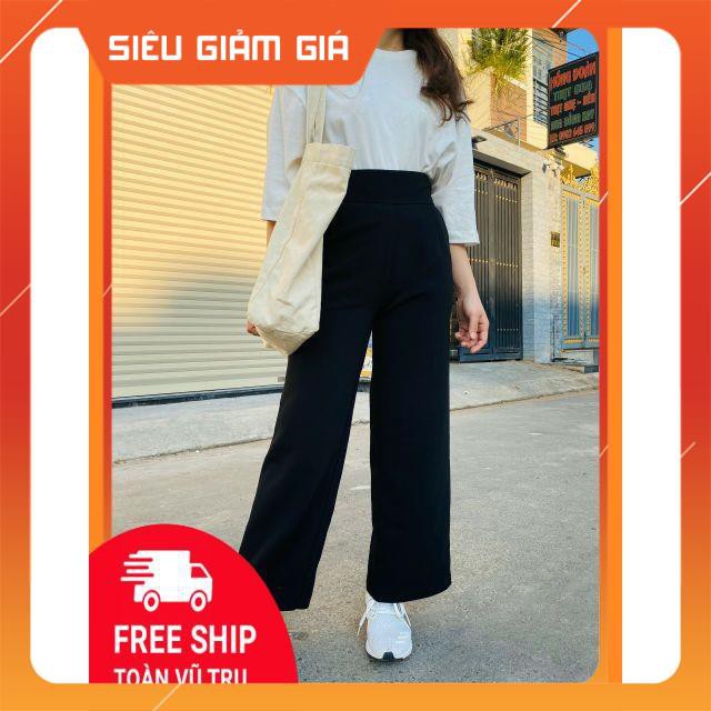 Quần ống rộng lưng cao nữ (Ảnh thật)