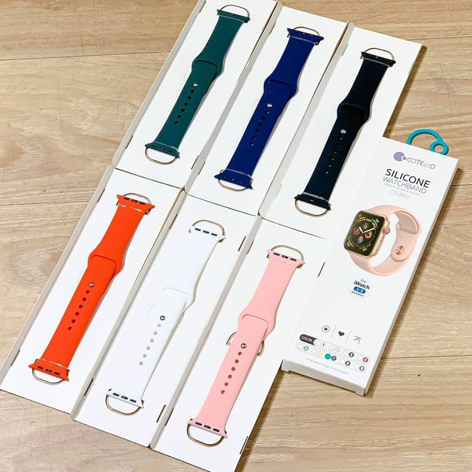 Dây đeo Apple Watch series 1/2/3/4/5 silicone chính hãng COTEetCI Tặng PPF dán màn hình