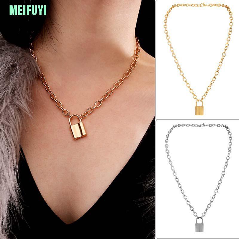 vòng cổ Mặt Ổ Khóa Bằng Thép Không Gỉ Cho Nam Và Nữ