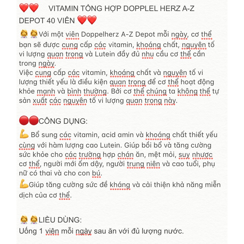 Vitamin tổng hợp tăng đề kháng DopleHez A-Z Depot Đức | Thế Giới Skin Care