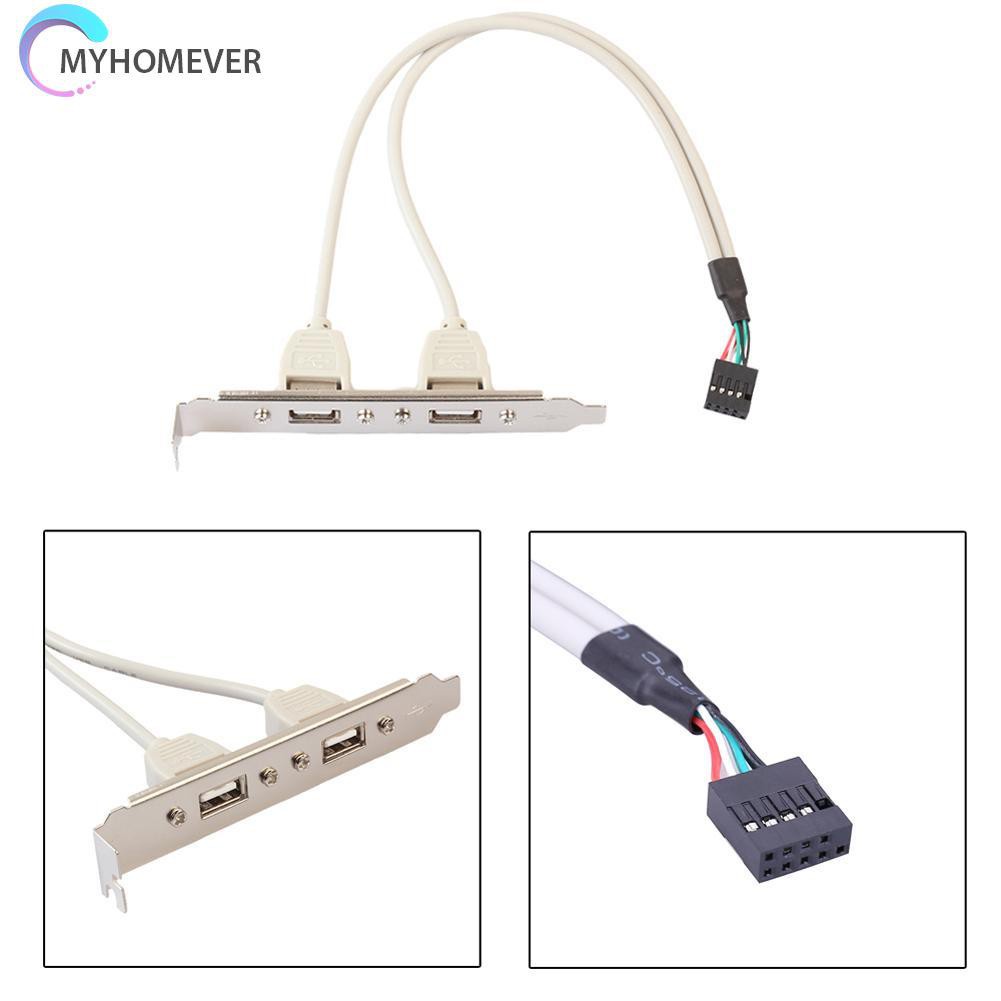 myhomever 2 Ports USB 2.0 Female to 9 Pin Motherboard Header Cable Adapter for PC