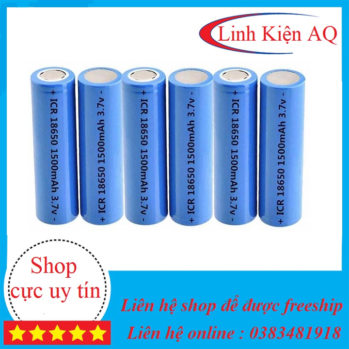 Pin Li-on 18650 dung lương 1500mAh dòng xả 10C(loại tốt)